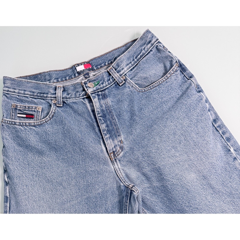 VTG Tommy Jean Ditto Straight Fit Jeans Mens 33x34 Light Wash Blue Denim Preppy